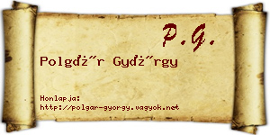 Polgár György névjegykártya