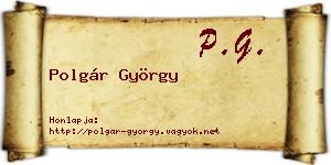 Polgár György névjegykártya